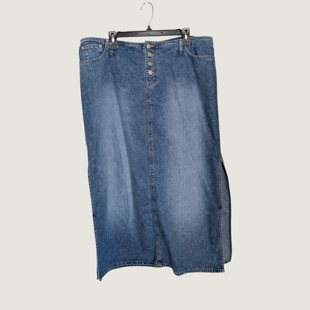 No Boundaries Y2K Denim Maxi Skirt Medium Blast Blue Size 19